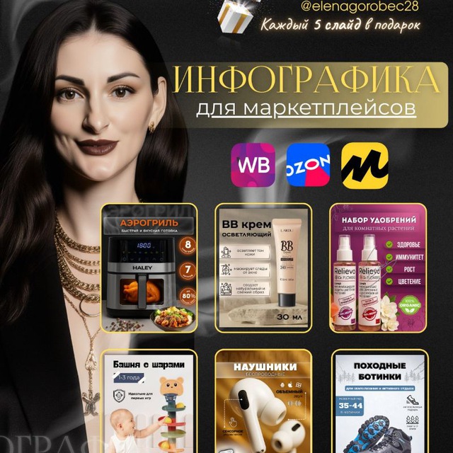 ИНФОГРАФИКА для маркетплейсов Wildberies, Ozone | Оформление для ВК сообществ | стикеры