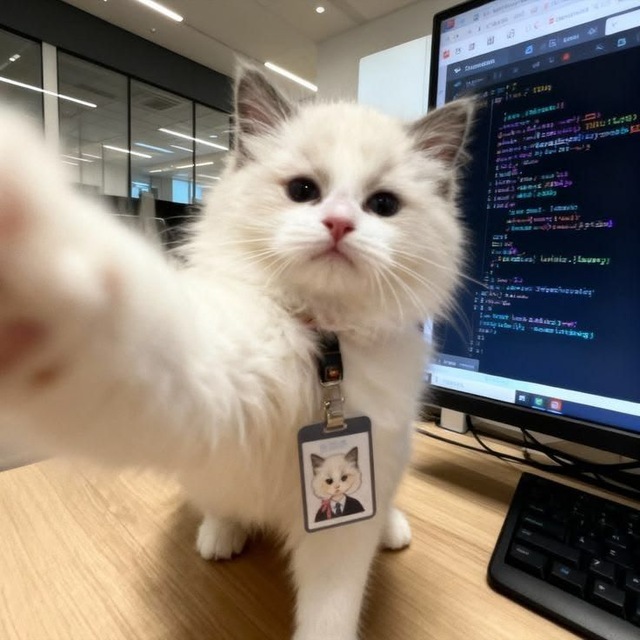 кот пишет код